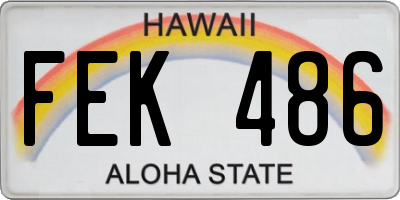 HI license plate FEK486