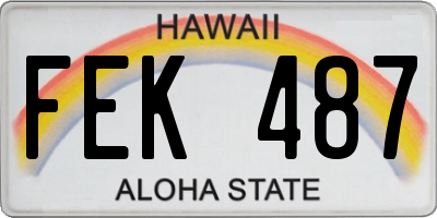 HI license plate FEK487