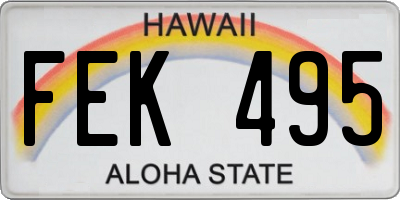 HI license plate FEK495