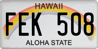 HI license plate FEK508