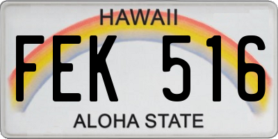 HI license plate FEK516