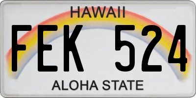HI license plate FEK524