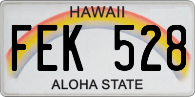 HI license plate FEK528