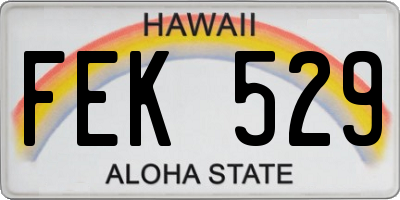 HI license plate FEK529
