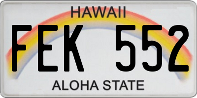 HI license plate FEK552