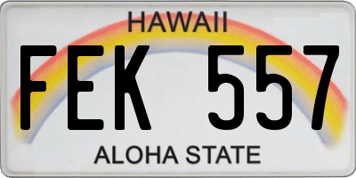 HI license plate FEK557