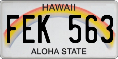 HI license plate FEK563
