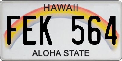 HI license plate FEK564