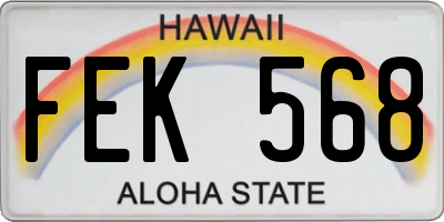 HI license plate FEK568