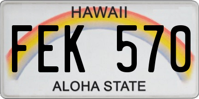 HI license plate FEK570