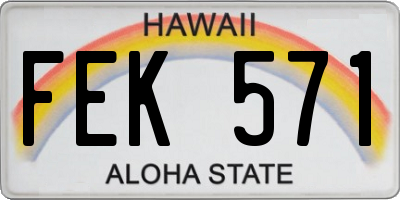 HI license plate FEK571