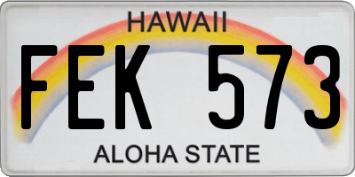 HI license plate FEK573