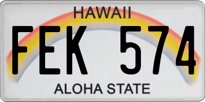 HI license plate FEK574
