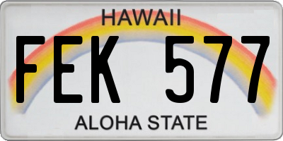 HI license plate FEK577