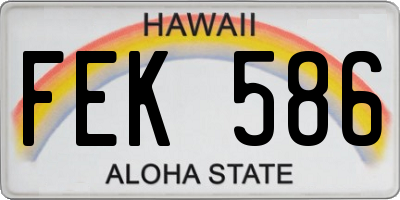 HI license plate FEK586