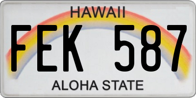 HI license plate FEK587