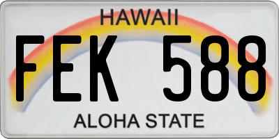 HI license plate FEK588