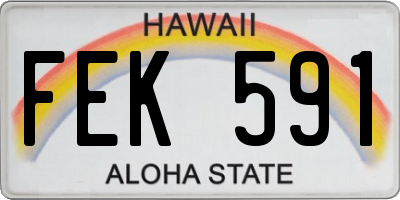 HI license plate FEK591
