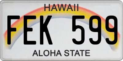 HI license plate FEK599