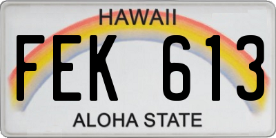 HI license plate FEK613