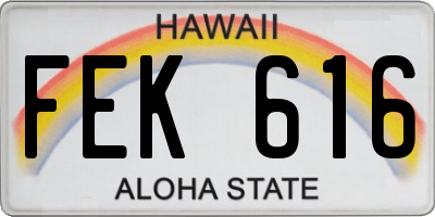 HI license plate FEK616