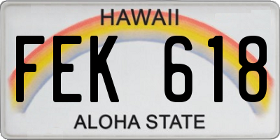 HI license plate FEK618