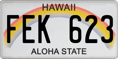 HI license plate FEK623