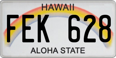 HI license plate FEK628