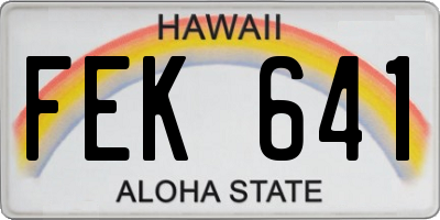 HI license plate FEK641