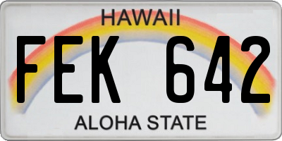 HI license plate FEK642