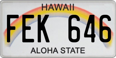 HI license plate FEK646