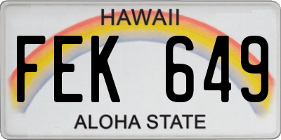 HI license plate FEK649