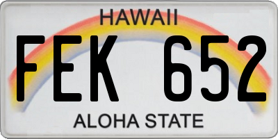 HI license plate FEK652