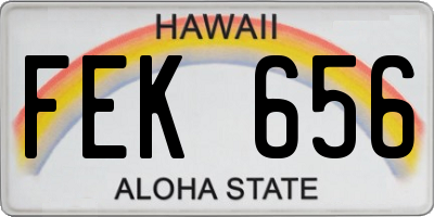 HI license plate FEK656
