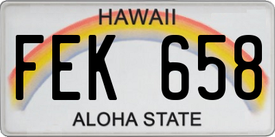 HI license plate FEK658