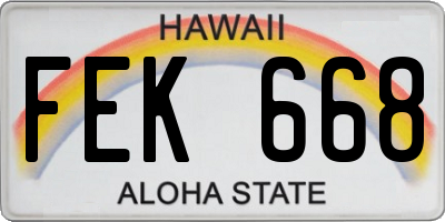HI license plate FEK668