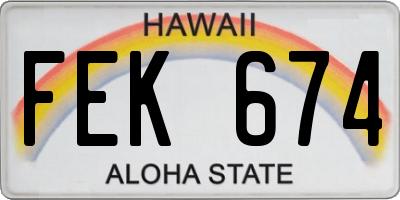 HI license plate FEK674