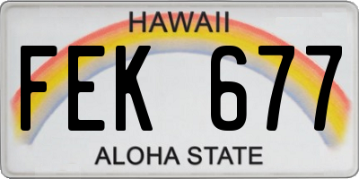HI license plate FEK677
