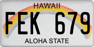HI license plate FEK679