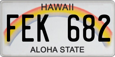 HI license plate FEK682