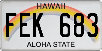 HI license plate FEK683