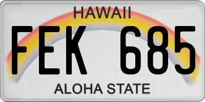 HI license plate FEK685