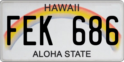 HI license plate FEK686