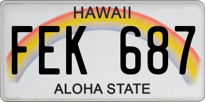 HI license plate FEK687
