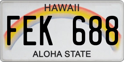 HI license plate FEK688