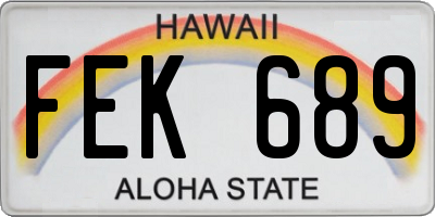HI license plate FEK689