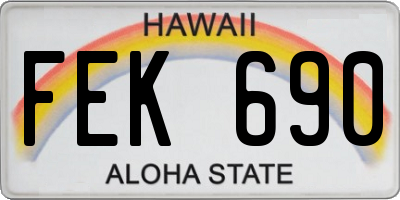 HI license plate FEK690