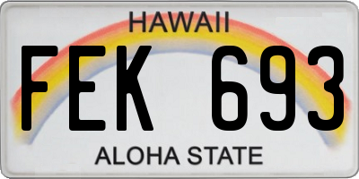 HI license plate FEK693