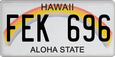 HI license plate FEK696