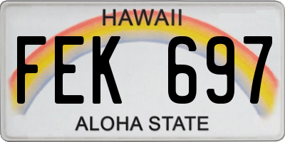 HI license plate FEK697